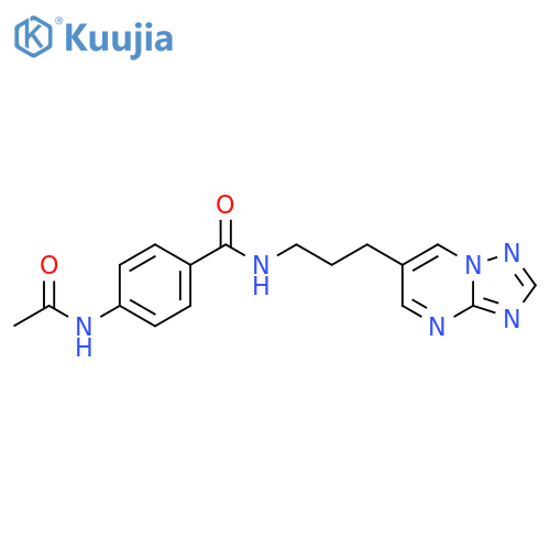 N-(3-([1,2,4]triazolo[1,5-a]pyrimidin-6-yl)propyl)-4-acetamidobenzamide structure