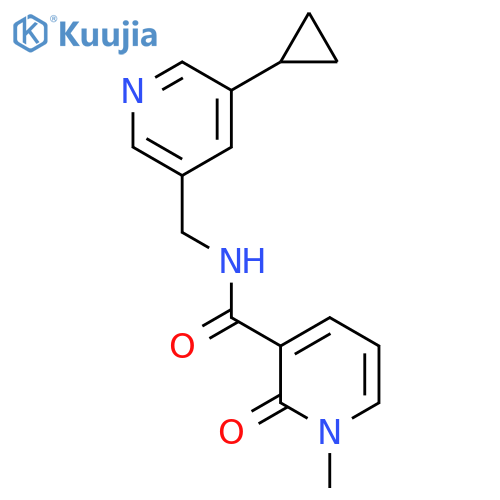 N-(5-cyclopropylpyridin-3-yl)methyl-1-methyl-2-oxo-1,2-dihydropyridine-3-carboxamide structure