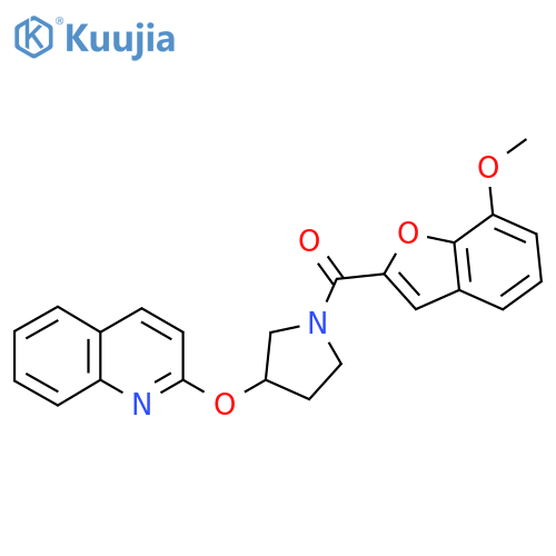 (7-Methoxybenzofuran-2-yl)(3-(quinolin-2-yloxy)pyrrolidin-1-yl)methanone structure