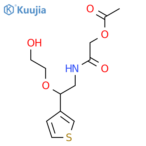{2-(2-hydroxyethoxy)-2-(thiophen-3-yl)ethylcarbamoyl}methyl acetate structure