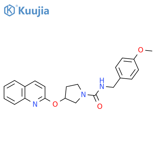 N-(4-methoxybenzyl)-3-(quinolin-2-yloxy)pyrrolidine-1-carboxamide structure