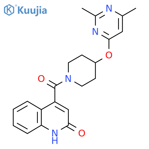4-{4-(2,6-dimethylpyrimidin-4-yl)oxypiperidine-1-carbonyl}quinolin-2-ol structure