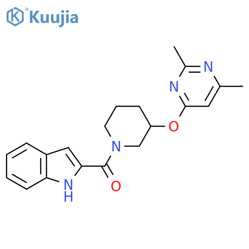 2-{3-[(2,6-dimethylpyrimidin-4-yl)oxy]piperidine-1-carbonyl}-1H-indole structure