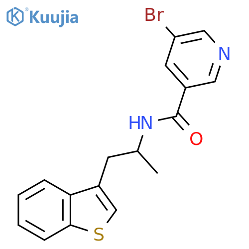 N-[1-(1-benzothiophen-3-yl)propan-2-yl]-5-bromopyridine-3-carboxamide structure