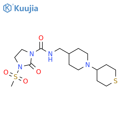 3-methylsulfonyl-2-oxo-N-[[1-(thian-4-yl)piperidin-4-yl]methyl]imidazolidine-1-carboxamide structure