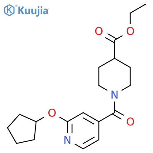 Ethyl 1-(2-(cyclopentyloxy)isonicotinoyl)piperidine-4-carboxylate structure