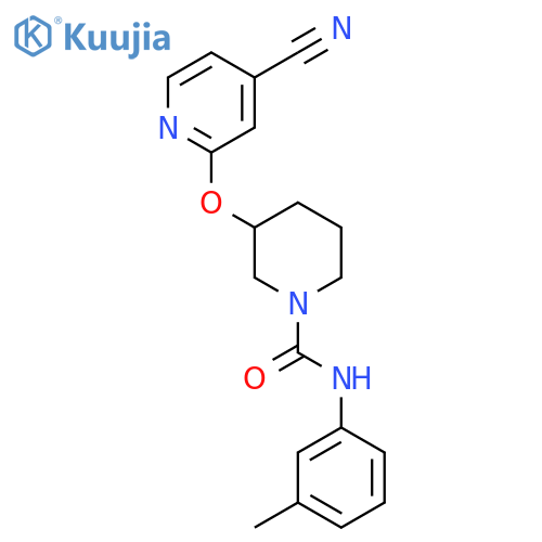 3-[(4-cyanopyridin-2-yl)oxy]-N-(3-methylphenyl)piperidine-1-carboxamide structure