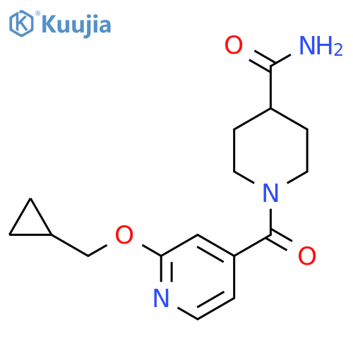 1-(2-(Cyclopropylmethoxy)isonicotinoyl)piperidine-4-carboxamide structure