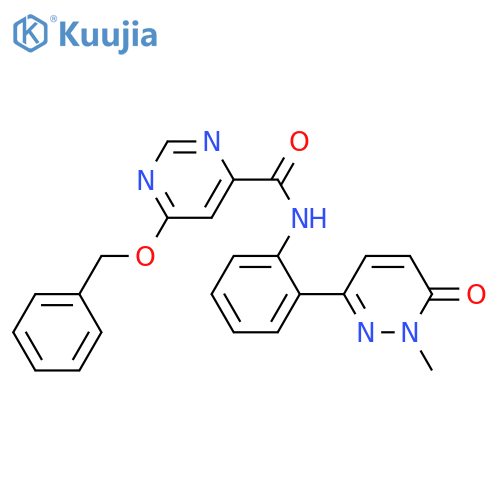 6-(benzyloxy)-N-[2-(1-methyl-6-oxo-1,6-dihydropyridazin-3-yl)phenyl]pyrimidine-4-carboxamide structure