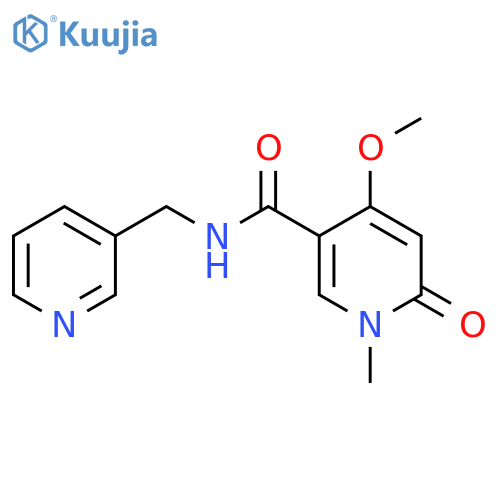 4-methoxy-1-methyl-6-oxo-N-(pyridin-3-ylmethyl)-1,6-dihydropyridine-3-carboxamide structure
