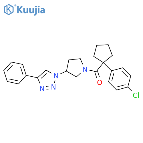 [1-(4-chlorophenyl)cyclopentyl]-[3-(4-phenyltriazol-1-yl)pyrrolidin-1-yl]methanone structure