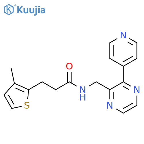 3-(3-methylthiophen-2-yl)-N-{[3-(pyridin-4-yl)pyrazin-2-yl]methyl}propanamide structure