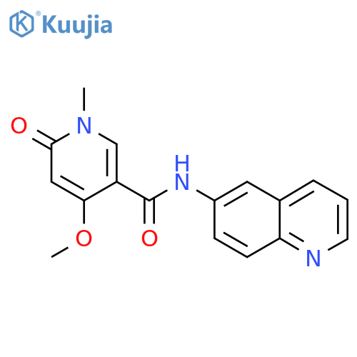 4-methoxy-1-methyl-6-oxo-N-(quinolin-6-yl)-1,6-dihydropyridine-3-carboxamide structure