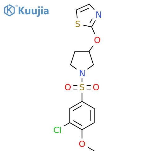 2-((1-((3-Chloro-4-methoxyphenyl)sulfonyl)pyrrolidin-3-yl)oxy)thiazole structure