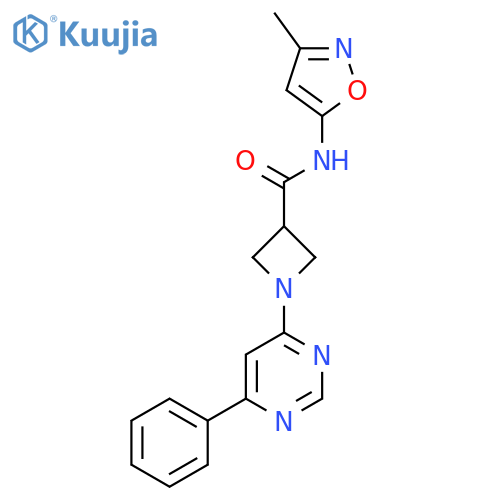 N-(3-methyl-1,2-oxazol-5-yl)-1-(6-phenylpyrimidin-4-yl)azetidine-3-carboxamide structure