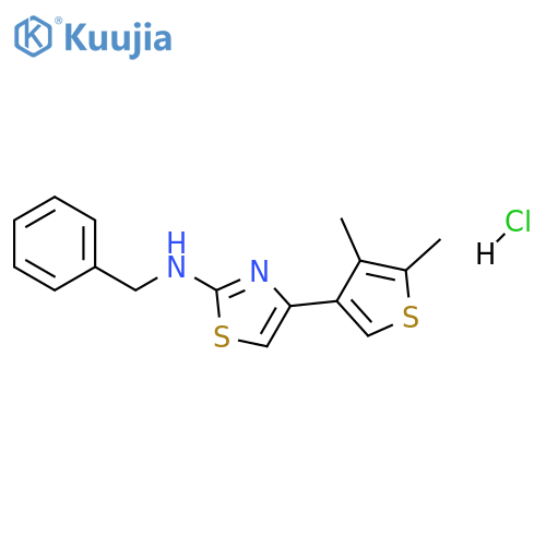 N-benzyl-4-(4,5-dimethylthiophen-3-yl)-1,3-thiazol-2-amine:hydrochloride structure