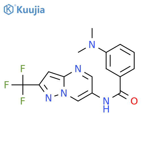 3-(dimethylamino)-N-[2-(trifluoromethyl)pyrazolo[1,5-a]pyrimidin-6-yl]benzamide structure