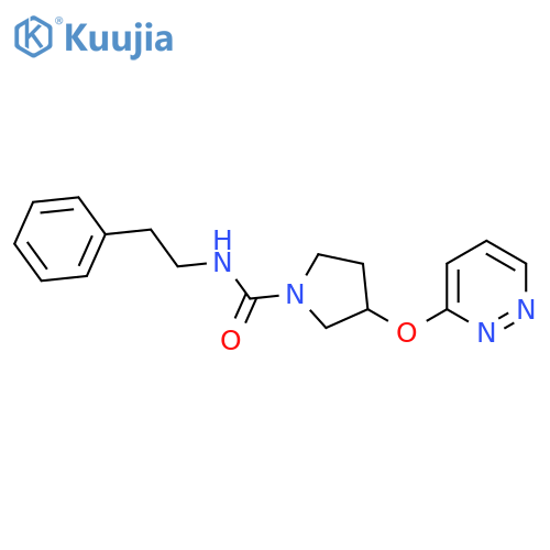 N-(2-phenylethyl)-3-(pyridazin-3-yloxy)pyrrolidine-1-carboxamide structure