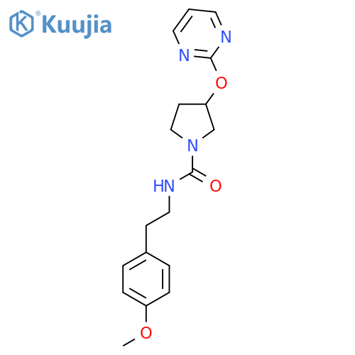 N-(4-methoxyphenethyl)-3-(pyrimidin-2-yloxy)pyrrolidine-1-carboxamide structure