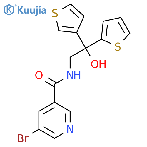 5-bromo-N-2-hydroxy-2-(thiophen-2-yl)-2-(thiophen-3-yl)ethylpyridine-3-carboxamide structure