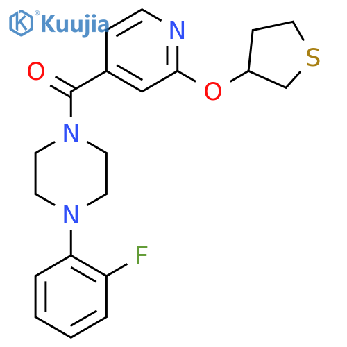 (4-(2-Fluorophenyl)piperazin-1-yl)(2-((tetrahydrothiophen-3-yl)oxy)pyridin-4-yl)methanone structure