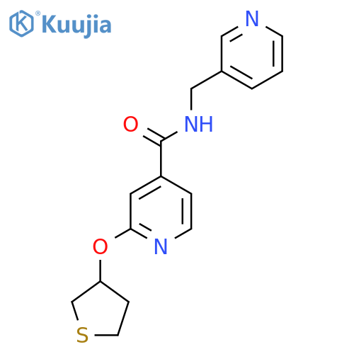 N-(pyridin-3-ylmethyl)-2-((tetrahydrothiophen-3-yl)oxy)isonicotinamide structure