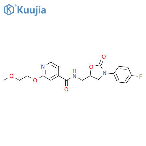 N-[[3-(4-Fluorophenyl)-2-oxo-5-oxazolidinyl]methyl]-2-(2-methoxyethoxy)-4-pyridinecarboxamide structure