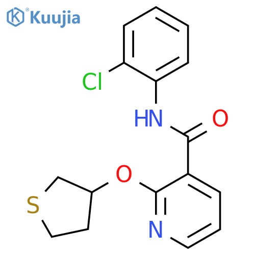 N-(2-chlorophenyl)-2-(thiolan-3-yloxy)pyridine-3-carboxamide structure