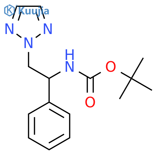 tert-butyl N-1-phenyl-2-(2H-1,2,3-triazol-2-yl)ethylcarbamate structure