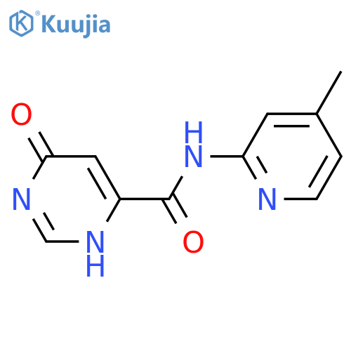6-hydroxy-N-(4-methylpyridin-2-yl)pyrimidine-4-carboxamide structure