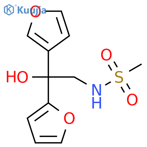 N-2-(furan-2-yl)-2-(furan-3-yl)-2-hydroxyethylmethanesulfonamide structure