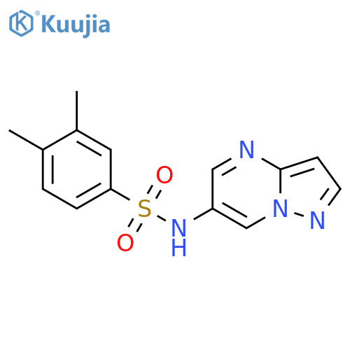 3,4-dimethyl-N-{pyrazolo[1,5-a]pyrimidin-6-yl}benzene-1-sulfonamide structure