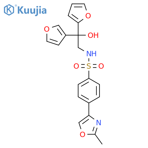 N-2-(furan-2-yl)-2-(furan-3-yl)-2-hydroxyethyl-4-(2-methyl-1,3-oxazol-4-yl)benzene-1-sulfonamide structure