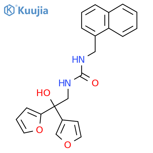 3-2-(furan-2-yl)-2-(furan-3-yl)-2-hydroxyethyl-1-(naphthalen-1-yl)methylurea structure