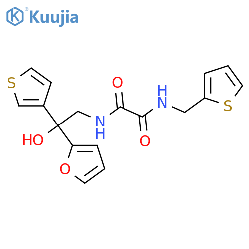 N-2-(furan-2-yl)-2-hydroxy-2-(thiophen-3-yl)ethyl-N'-(thiophen-2-yl)methylethanediamide structure