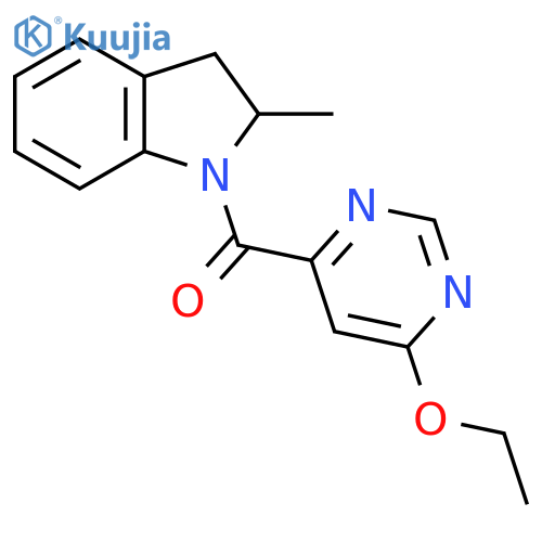 1-(6-ethoxypyrimidine-4-carbonyl)-2-methyl-2,3-dihydro-1H-indole structure