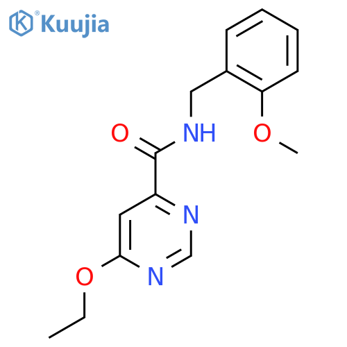 6-ethoxy-N-[(2-methoxyphenyl)methyl]pyrimidine-4-carboxamide structure