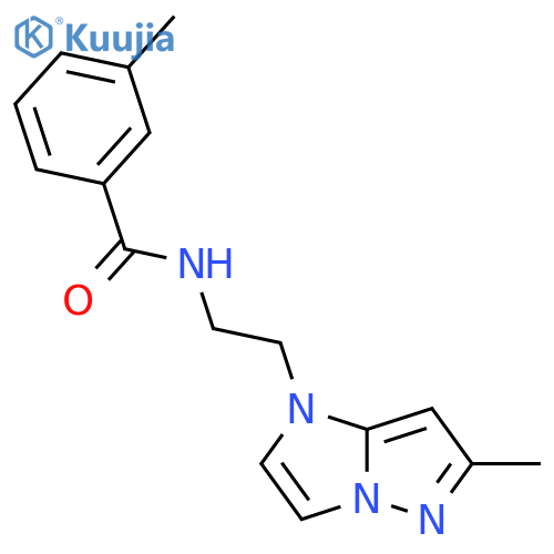 3-methyl-N-(2-{6-methyl-1H-pyrazolo[1,5-a]imidazol-1-yl}ethyl)benzamide structure