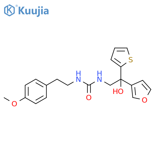 3-2-(furan-3-yl)-2-hydroxy-2-(thiophen-2-yl)ethyl-1-2-(4-methoxyphenyl)ethylurea structure