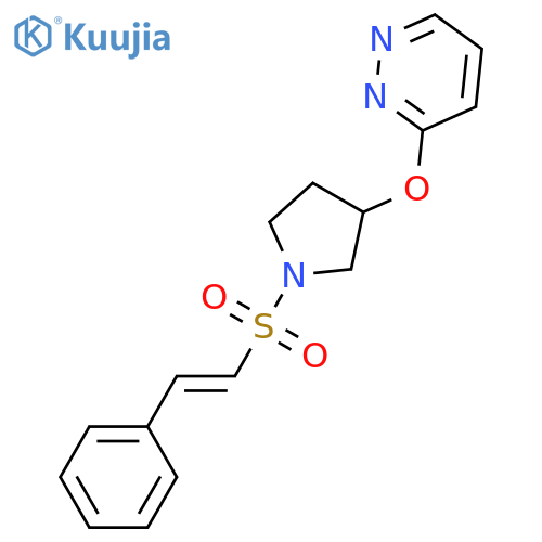 3-({1-[(E)-2-phenylethenesulfonyl]pyrrolidin-3-yl}oxy)pyridazine structure