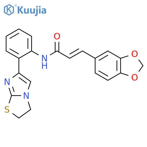 (E)-3-(benzo[d][1,3]dioxol-5-yl)-N-(2-(2,3-dihydroimidazo[2,1-b]thiazol-6-yl)phenyl)acrylamide structure