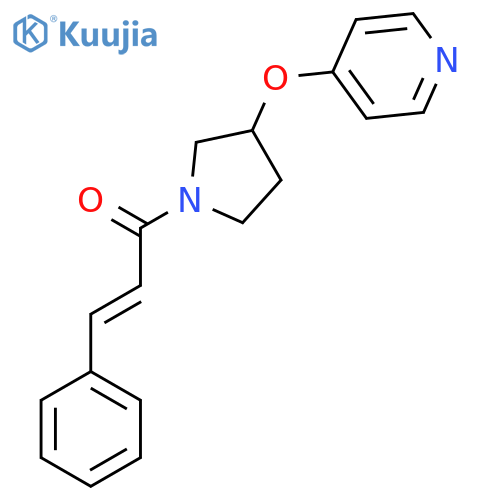 (E)-3-phenyl-1-(3-(pyridin-4-yloxy)pyrrolidin-1-yl)prop-2-en-1-one structure