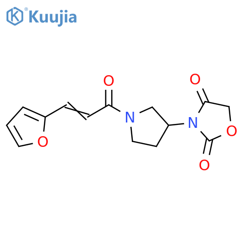 3-[1-[3-(2-Furanyl)-1-oxo-2-propen-1-yl]-3-pyrrolidinyl]-2,4-oxazolidinedione structure