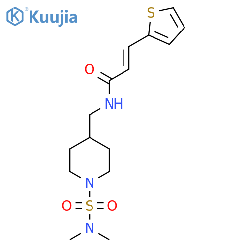 (2E)-N-{[1-(dimethylsulfamoyl)piperidin-4-yl]methyl}-3-(thiophen-2-yl)prop-2-enamide structure
