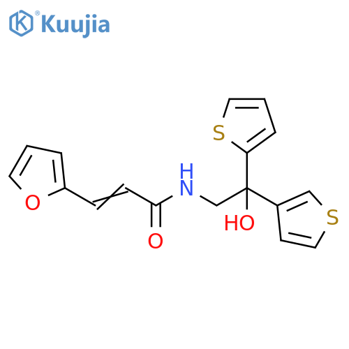 (2E)-3-(furan-2-yl)-N-2-hydroxy-2-(thiophen-2-yl)-2-(thiophen-3-yl)ethylprop-2-enamide structure