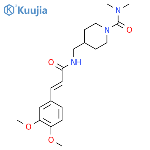 4-{(2E)-3-(3,4-dimethoxyphenyl)prop-2-enamidomethyl}-N,N-dimethylpiperidine-1-carboxamide structure