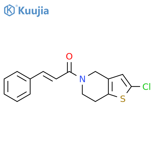 (2E)-1-{2-chloro-4H,5H,6H,7H-thieno[3,2-c]pyridin-5-yl}-3-phenylprop-2-en-1-one structure