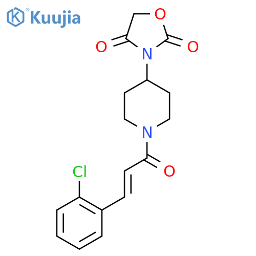 (E)-3-(1-(3-(2-chlorophenyl)acryloyl)piperidin-4-yl)oxazolidine-2,4-dione structure