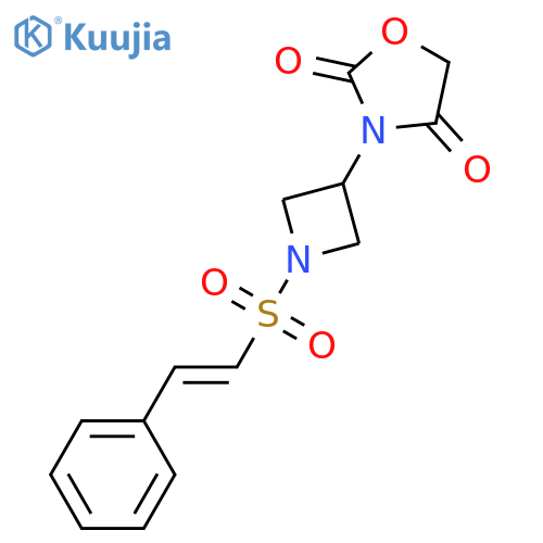 3-[1-[(E)-2-phenylethenyl]sulfonylazetidin-3-yl]-1,3-oxazolidine-2,4-dione structure