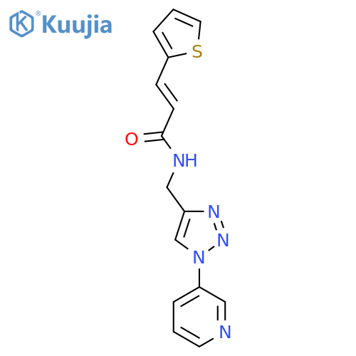 (2E)-N-{[1-(pyridin-3-yl)-1H-1,2,3-triazol-4-yl]methyl}-3-(thiophen-2-yl)prop-2-enamide structure
